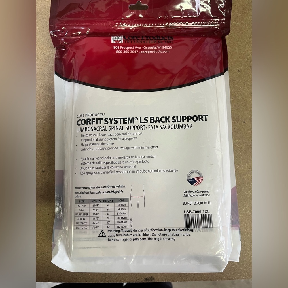 Core Products LS Back Support - Picture 2 of 3